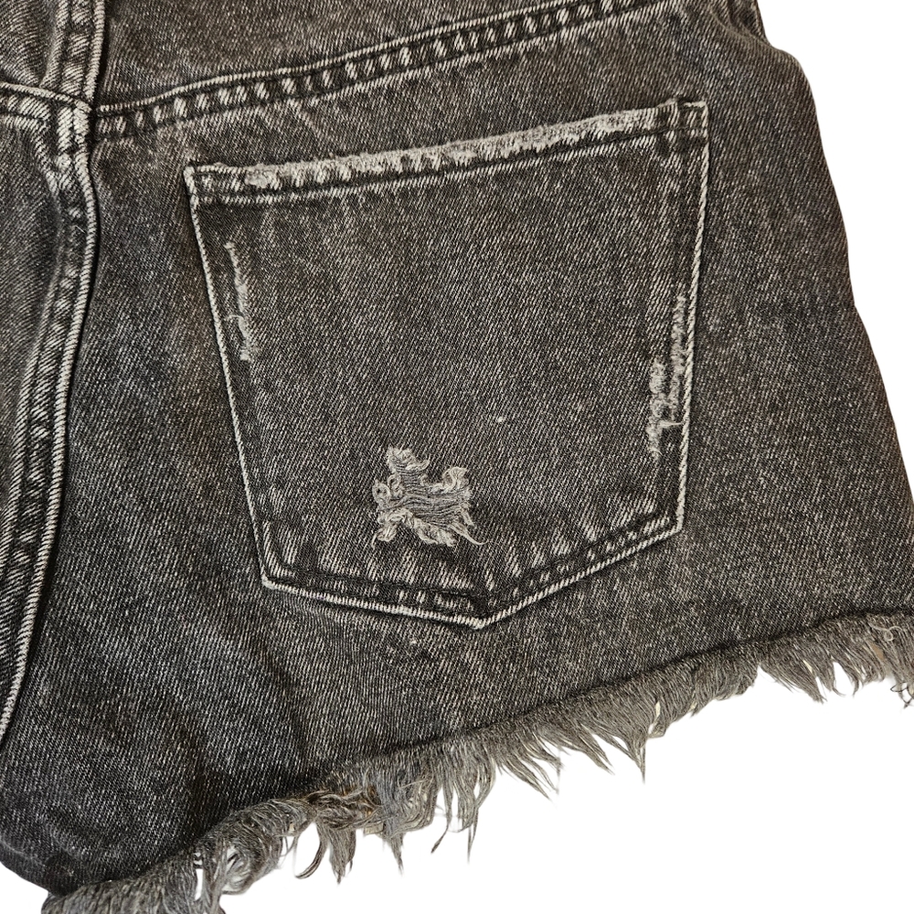 Zara Distressed Jean Cut Off Shorts, Black, US Size 2 - Picture 8 of 11